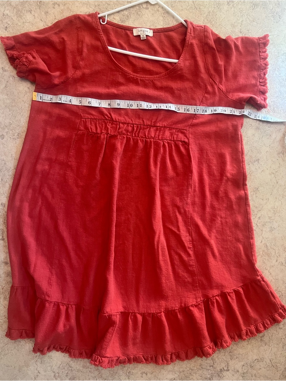 Umgee Ruffle Sleeve Dress - Casual Cotton - Picture 6 of 7